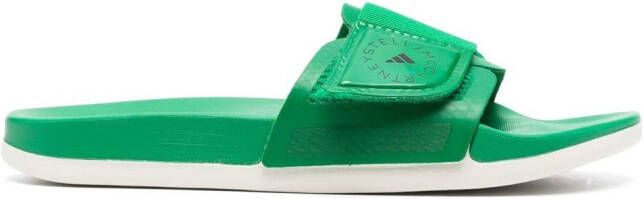 Adidas by Stella McCartney logo touch-strap sliders Green