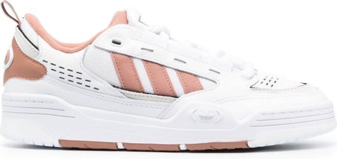 adidas calf-leather lace-up sneakers White