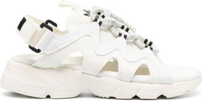 Adidas drawstring-detail touch-strap sandals White