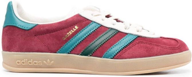 Adidas Gazelle round-toe leather sneakers Red