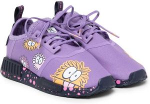 Adidas Kids cartoon-print lace-up sneakers Purple