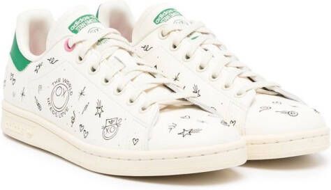 Adidas Kids Stan Smith graffiti-print sneakers White