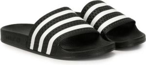 Adidas Kids TEEN Adilette striped slides Black