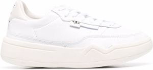 Adidas logo-patch leather sneakers White