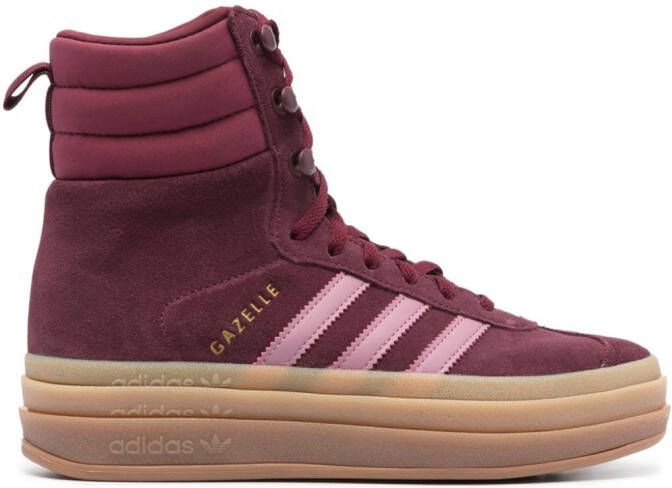 adidas Gazelle high-top suede sneakers Red