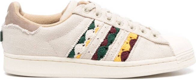 Adidas Stan Smith crochet-panelling sneakers Neutrals