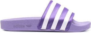 Adidas stripe-print pool slides Purple