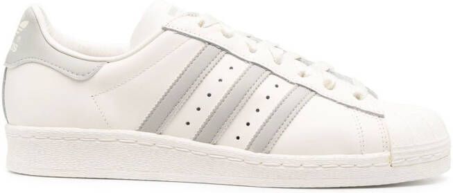 Adidas three-stripe faux leather sneakers Grey