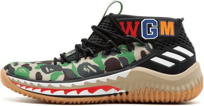 Adidas x BAPE 4 "Green Shark ABC Camo" sneakers Black