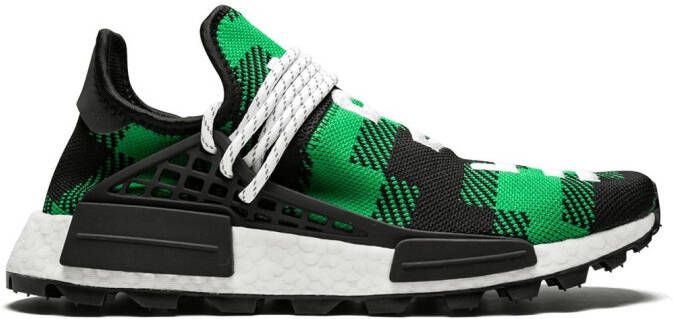 Adidas x Billionaires Club x Pharrell Williams NMD Hu "Plaid Pack Green" sneakers