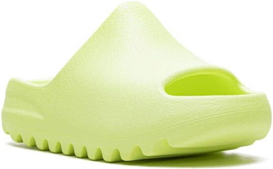 Adidas Yeezy Kids Yeezy "Glow Green" slides Yellow