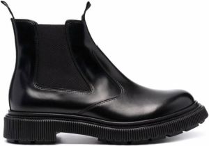Adieu Paris elasticated leather ankle boots Black