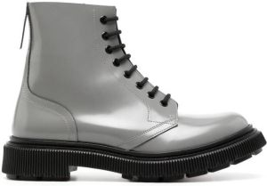 Adieu Paris lace-up leather ankle boots Grey