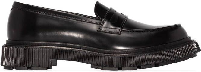 Adieu Paris penny-slot leather loafers Black