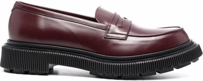 Adieu Paris penny-slot leather loafers Red