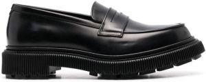 Adieu Paris ridged-sole penny leather loafers Black