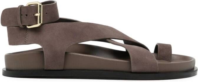 A.EMERY Jalen crossover-strap suede sandals Brown