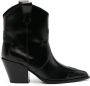 Aeyde 86mm pointed-toe leather boots Black - Thumbnail 1