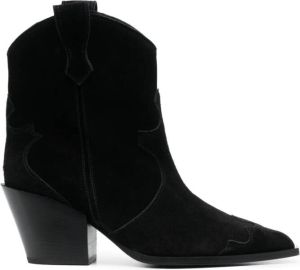 Aeyde Albi 75mm suede boots Black