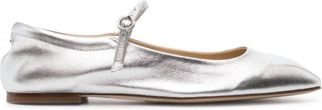 Aeyde Aline Babies metallic ballerina shoes Silver