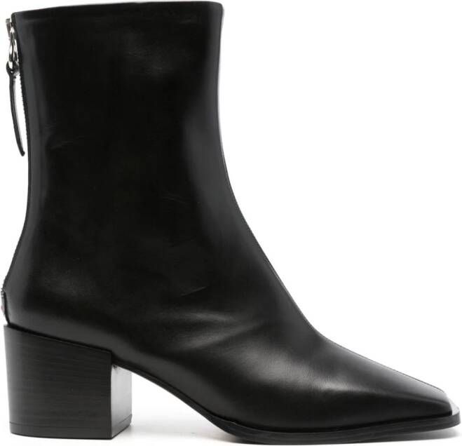 Aeyde Amina 60mm leather boots Black