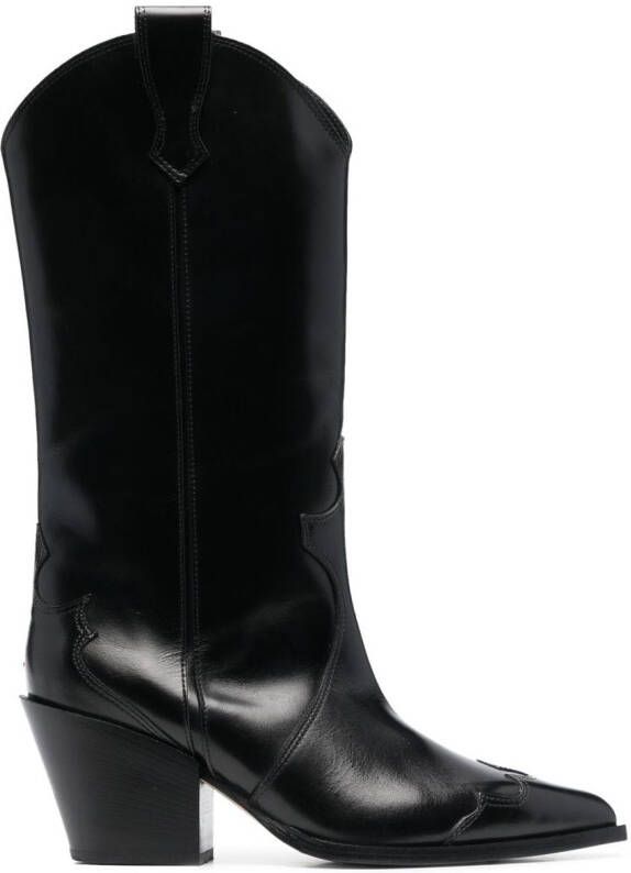 Aeyde Ariel 65mm leather boots Black