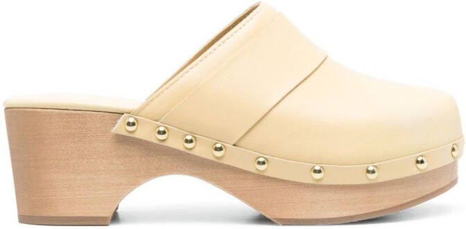 Aeyde Bibi studded leather mules Yellow