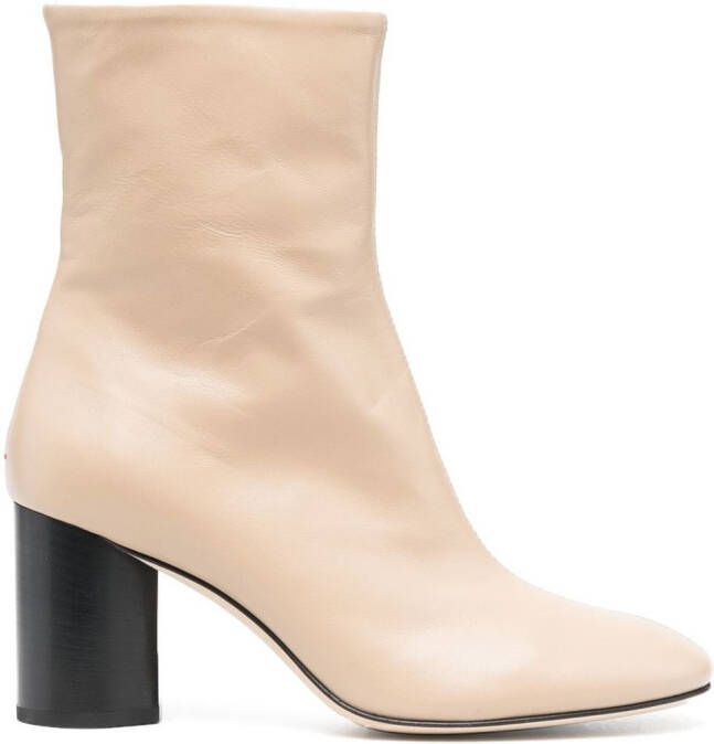 Aeyde block-heel leather boots Neutrals