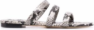 Aeyde Chrissy snake-effect sandals Grey