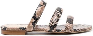 Aeyde Chrissy snakeskin-print sandals Neutrals