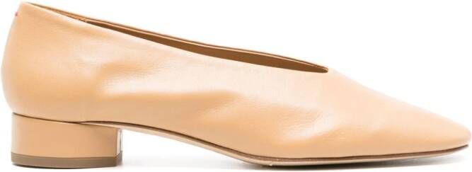 Aeyde Delia leather ballerina shoes Neutrals