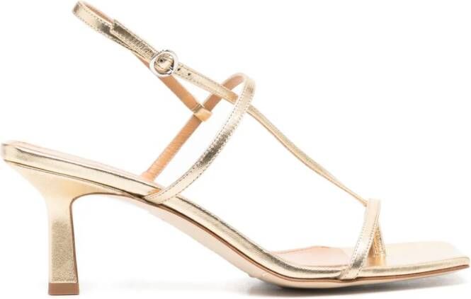 Aeyde Elise 75mm leather sandals Gold