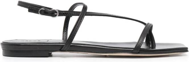 Aeyde Ella leather strap sandals Black