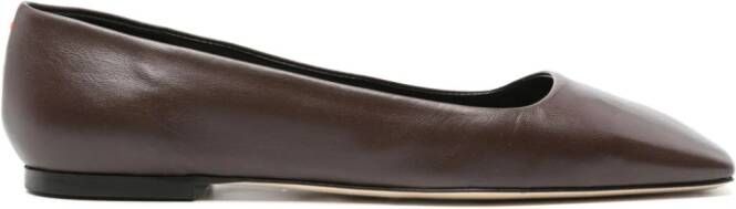 Aeyde Ida leather ballerina shoes Brown