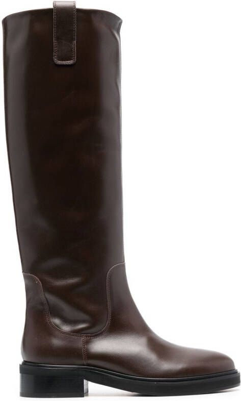 Aeyde knee-length leather boots Brown