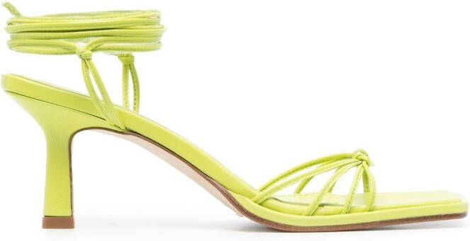 Aeyde lace-up 75mm leather sandals Green