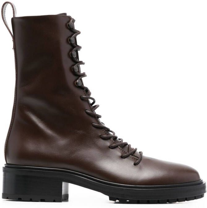 Aeyde lace-up leather boots Brown