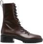 Aeyde lace-up leather boots Brown - Thumbnail 1