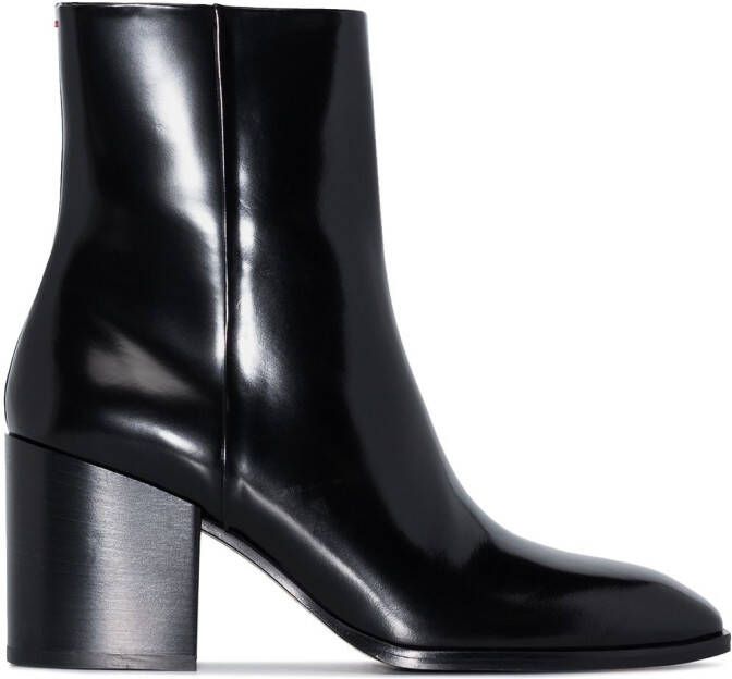 Aeyde Leandra 75mm leather ankle boots Black
