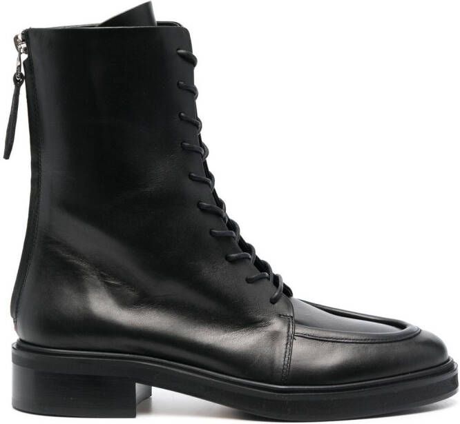 Aeyde low heel combat boots Black