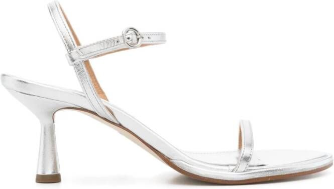 Aeyde Mikita 70mm leather sandals Silver