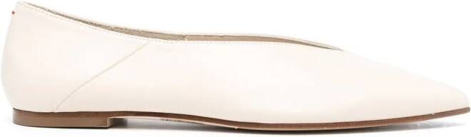 Aeyde Moa leather ballerina shoes Neutrals