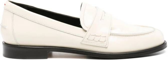 Aeyde Oscar patent-leather loafers Neutrals
