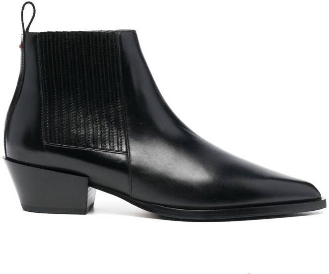 Aeyde pointed-toe leather ankle boots Black
