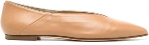 Aeyde pointed-toe leather ballerina Brown