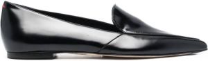 Aeyde pointed-toe leather ballerina pumps Black