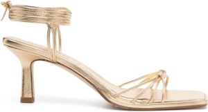 Aeyde Roda 75mm leather sandals Gold