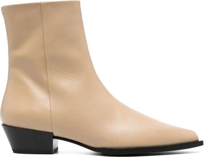 Aeyde Ruby leather ankle boots Neutrals