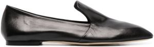 Aeyde square-toe leather ballerina shoes Black