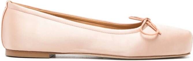 Aeyde square-toe satin ballerina shoes Pink